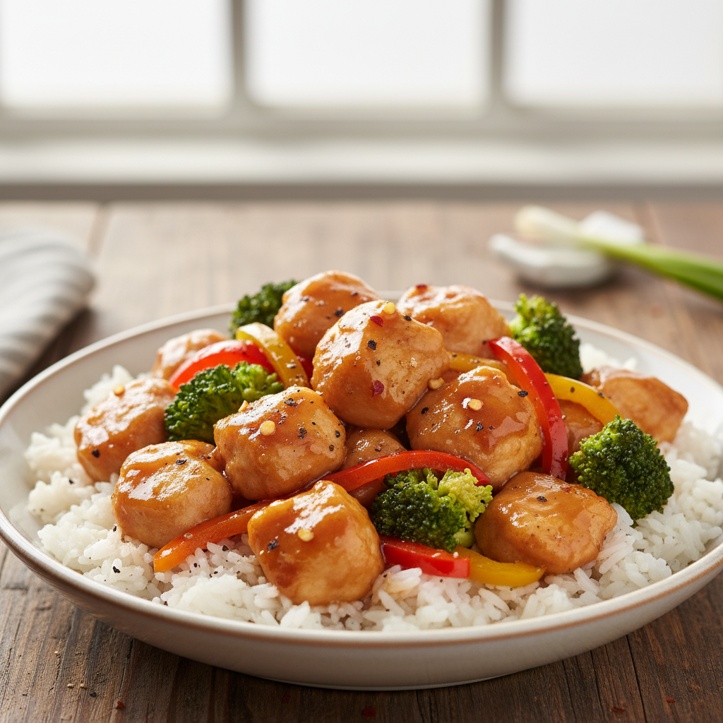 Quick Honey Garlic Chicken Stir-Fry Bites recipe