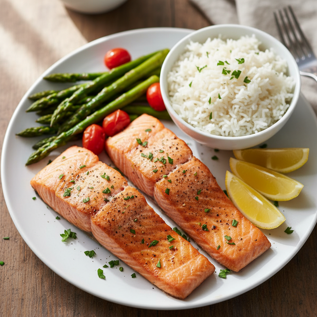 Easy Air Fryer Salmon Fillets with Lemon and Garlic recipe