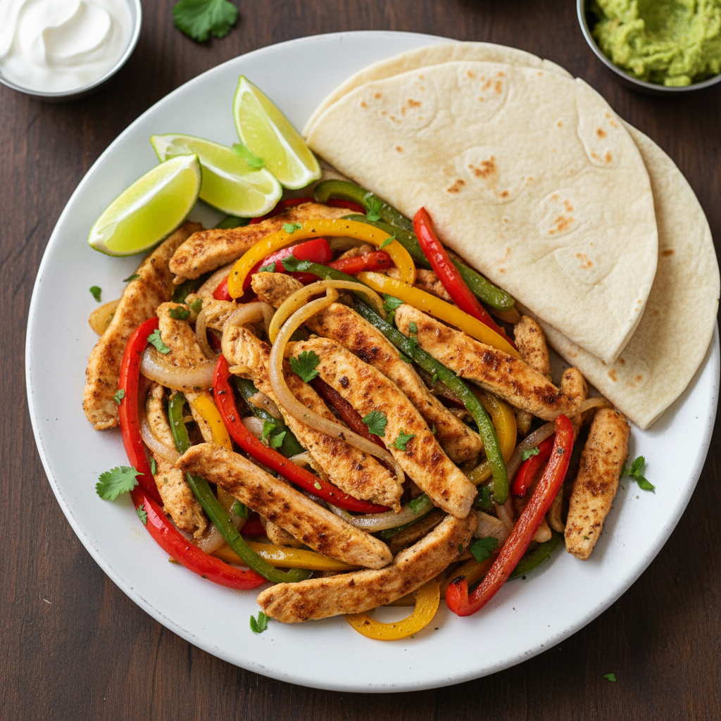 Air Fryer Chicken Fajita Strips with Bell Peppers and Onions recipe