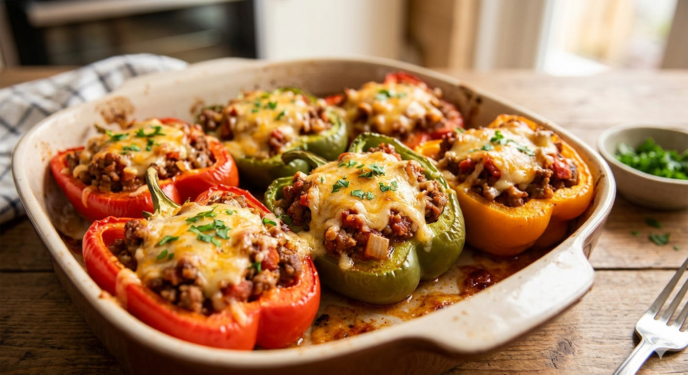 Sloppy Joe Stuffed Bell Peppers