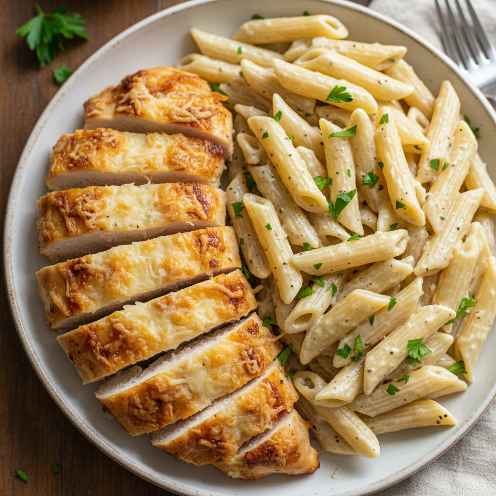 Baked Caesar Chicken Pasta recipe