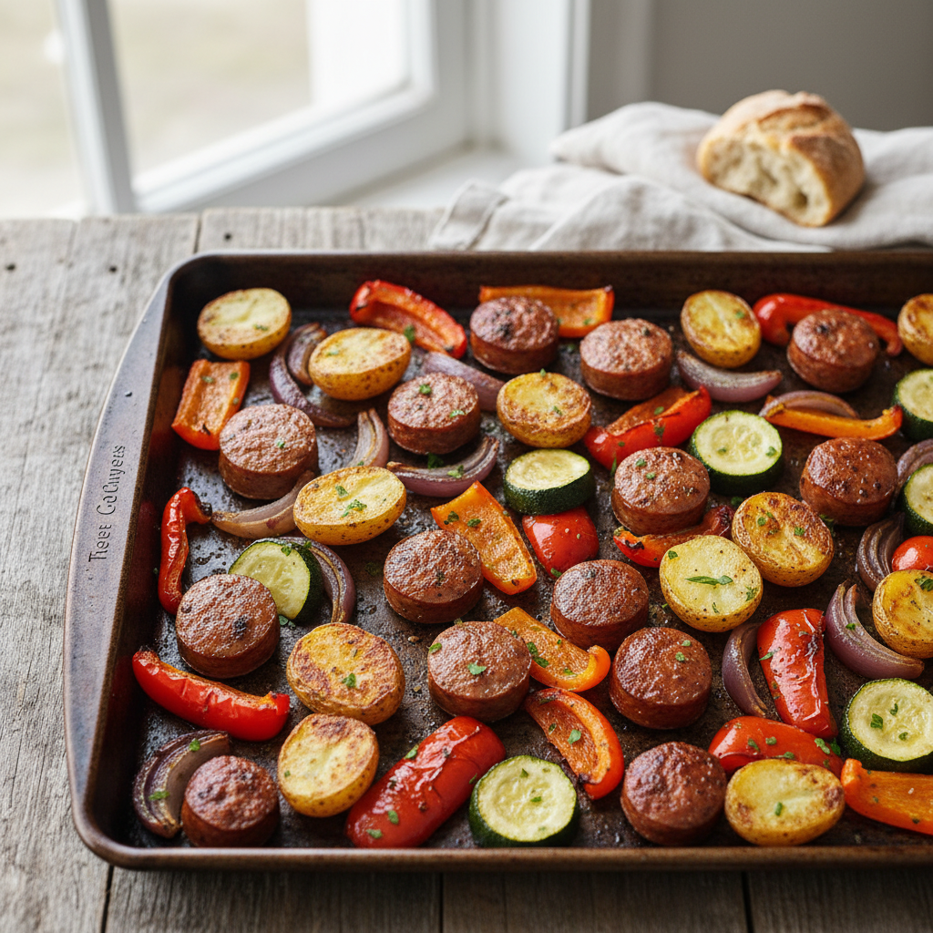 Sausage and Veggie Sheet Pan recipe