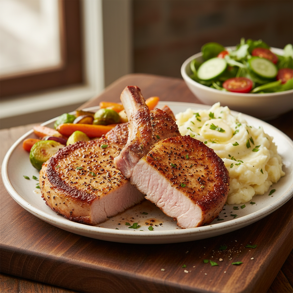 Juicy Air Fryer Pork Chops with Garlic Herb Seasoning recipe